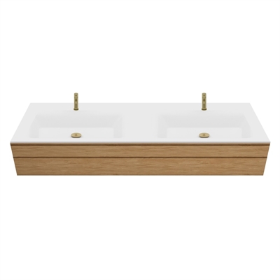 Plan vasque Corian sur mesure pour salle de bain, vasque Type 7 incluse, Glacier White